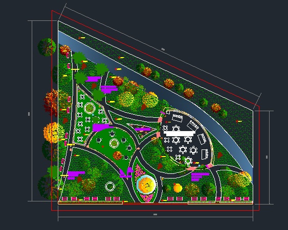 Image result for ‫نقشه اتوکد محوطه سازی پارک‬‎